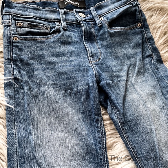 Express | Mid Rise Jean Legging 00 SHORT - Picture 3 of 7